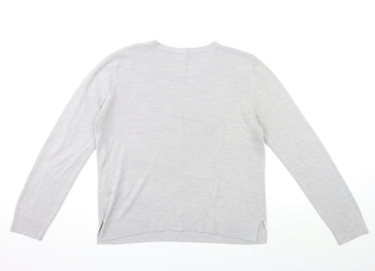 Marks and Spencer Womens Grey  Knit Pullover Jumper Size 16