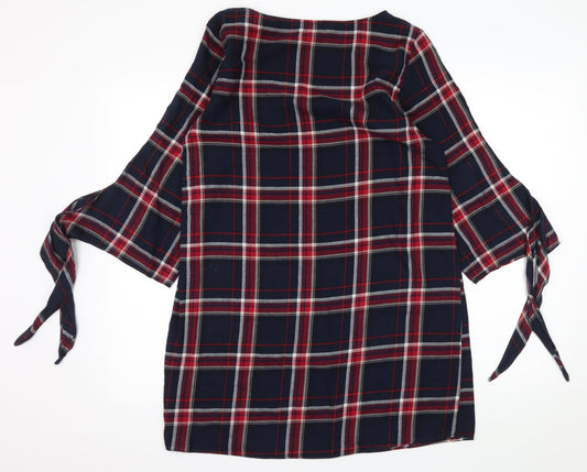 H&M Womens Blue Plaid  A-Line  Size 10