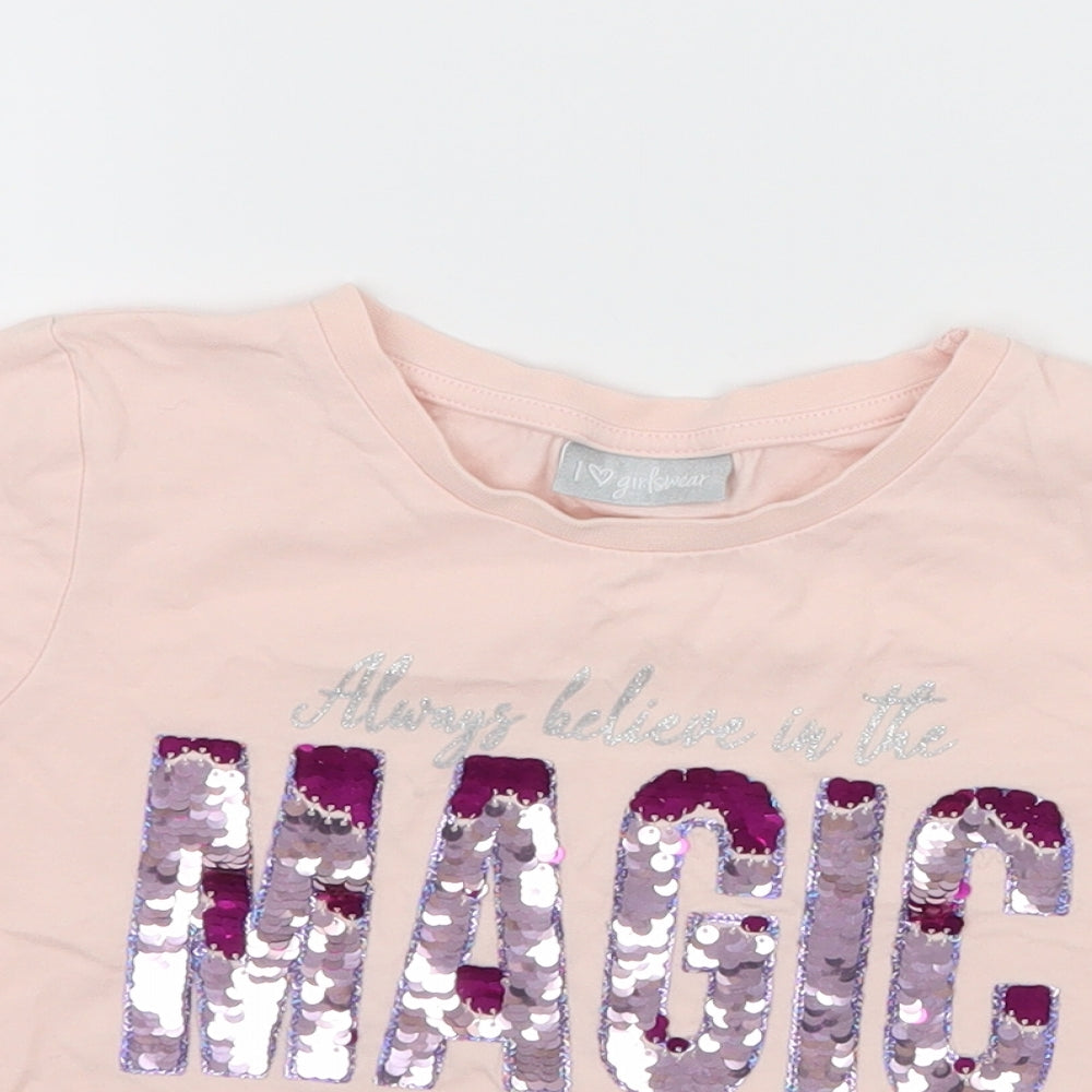 Matalan Girls Pink  Jersey Basic T-Shirt Size 5 Years  - Magic