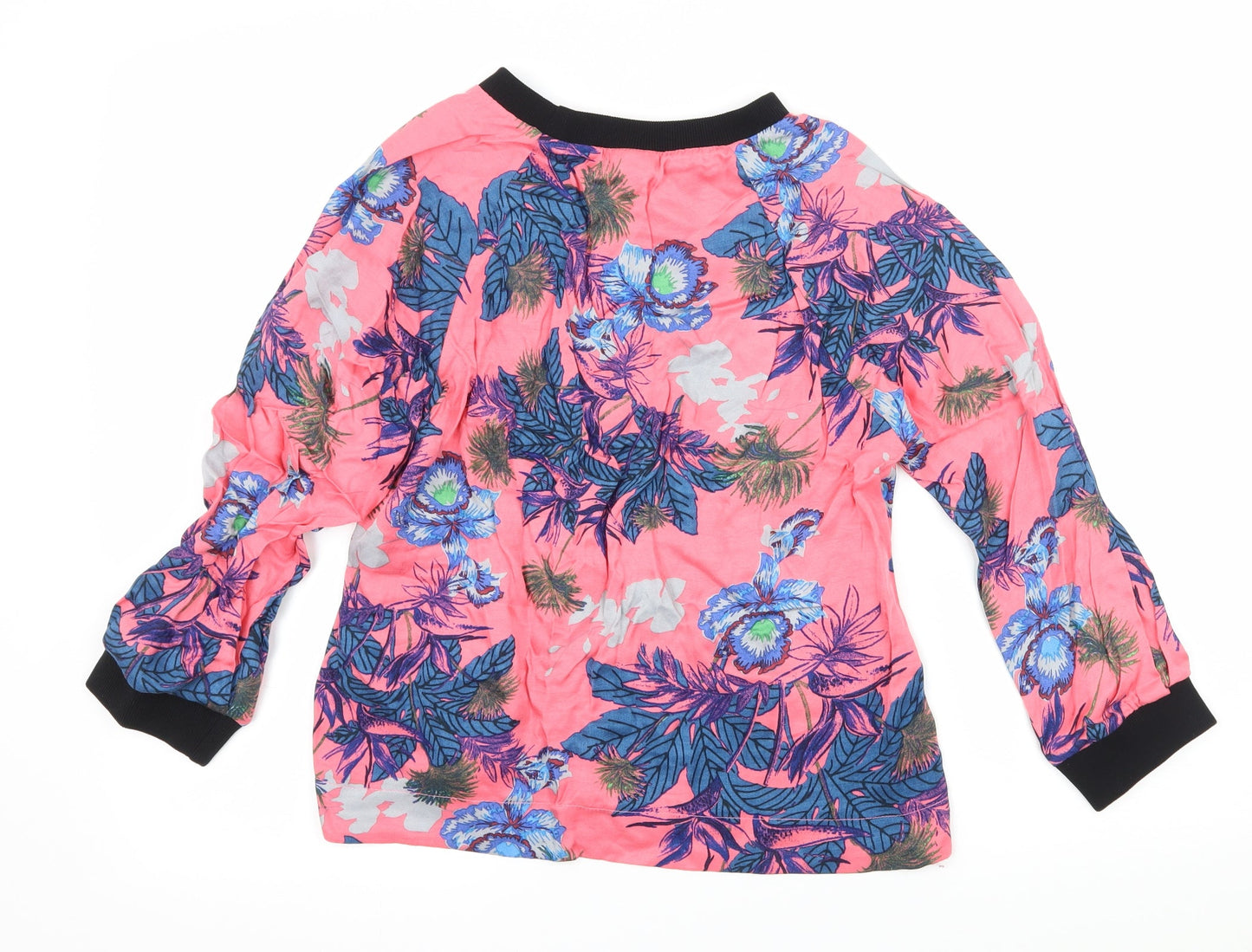 Topshop Womens Pink Floral  Basic Blouse Size 8