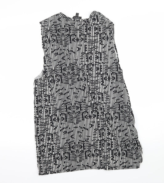 Topshop Womens Black Striped Jersey Basic Tank Size 6