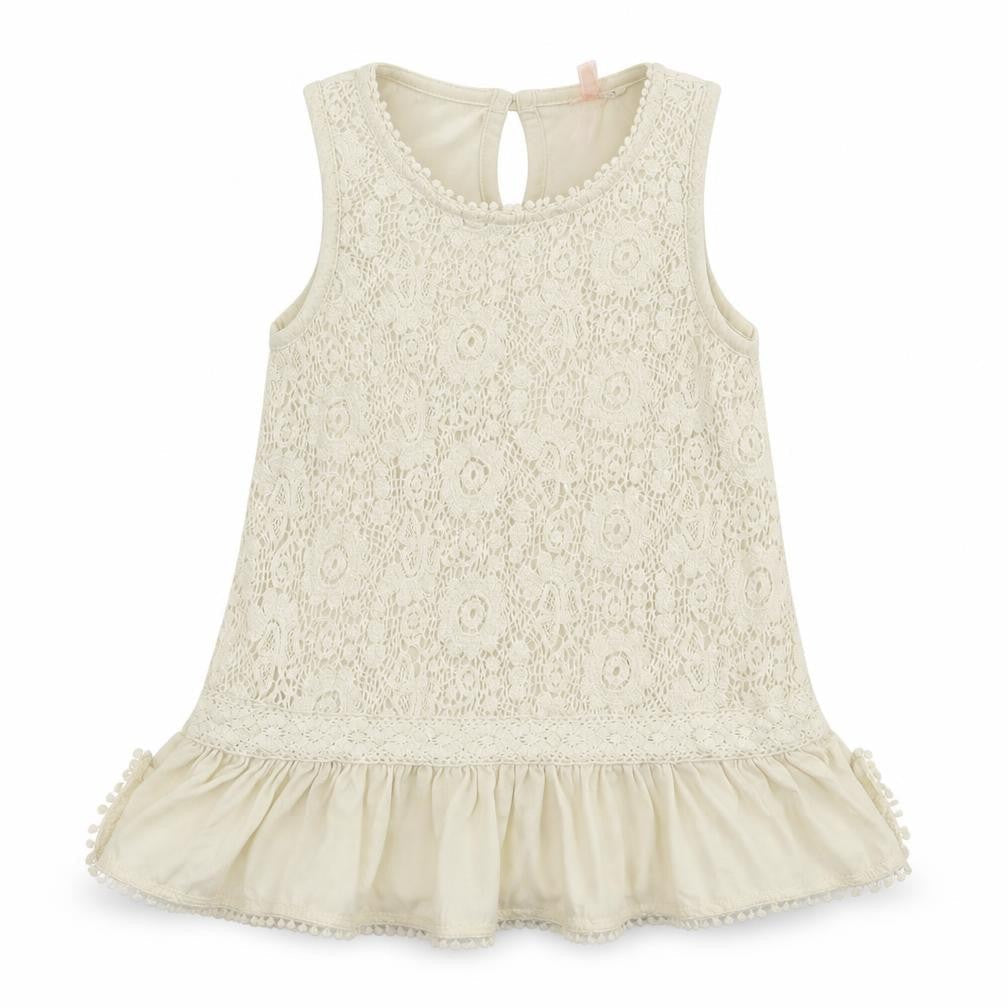Front view of Next girls’ ivory jersey basic tank, size 8, years