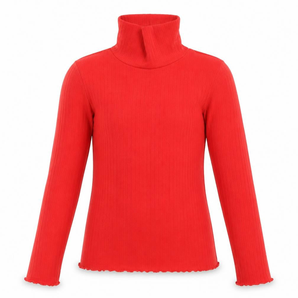 Front view of Marks & Spencer girls’ red basic t-shirt, size 10-11, years - ribbed