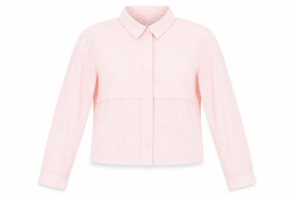girl krazy Womens Pink Striped  Cropped Button-Up Size S