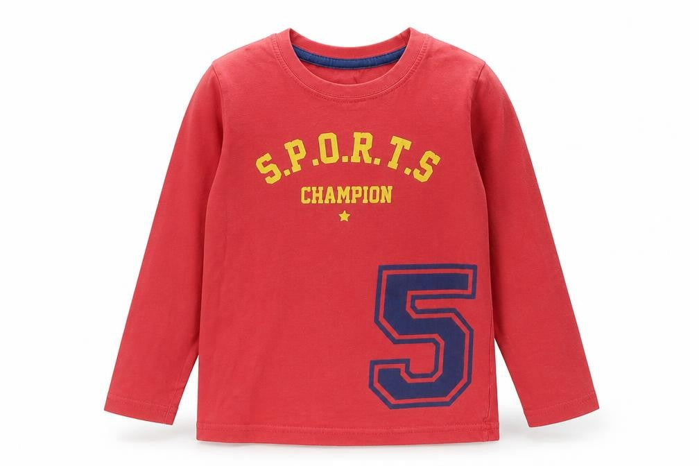 Taeko kids Boys Red   Basic T-Shirt Size 4-5 Years