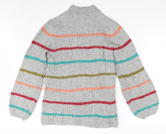 Papaya Womens Grey Striped  Pullover Jumper Size M