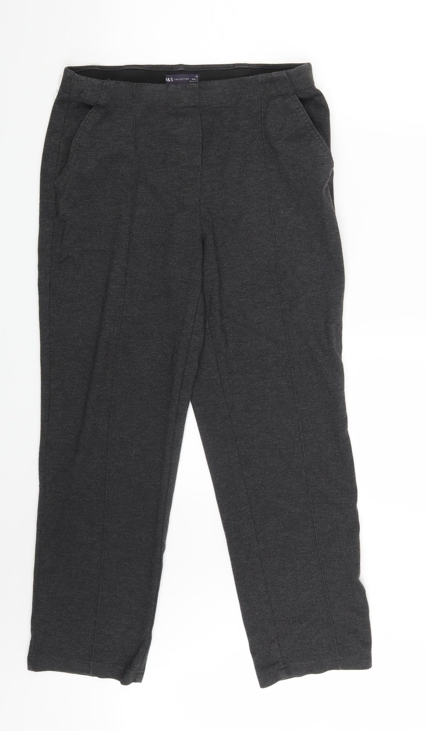 M&S Womens Grey   Trousers  Size 14 L25 in