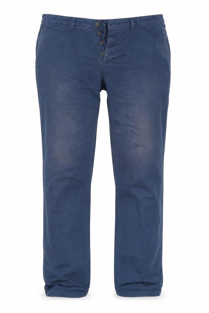 Front view of Denim & Co. men’s blue trousers, size 36, 31-inch leg