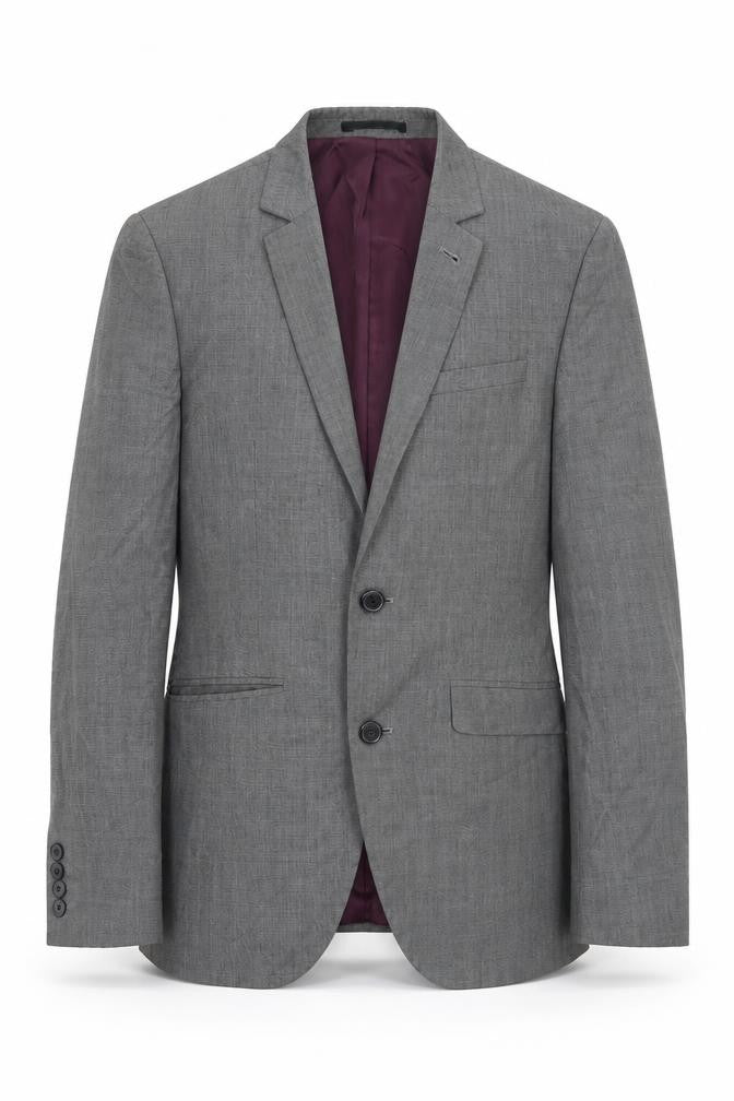 Front view of ASOS men’s grey jacket blazer, size 34