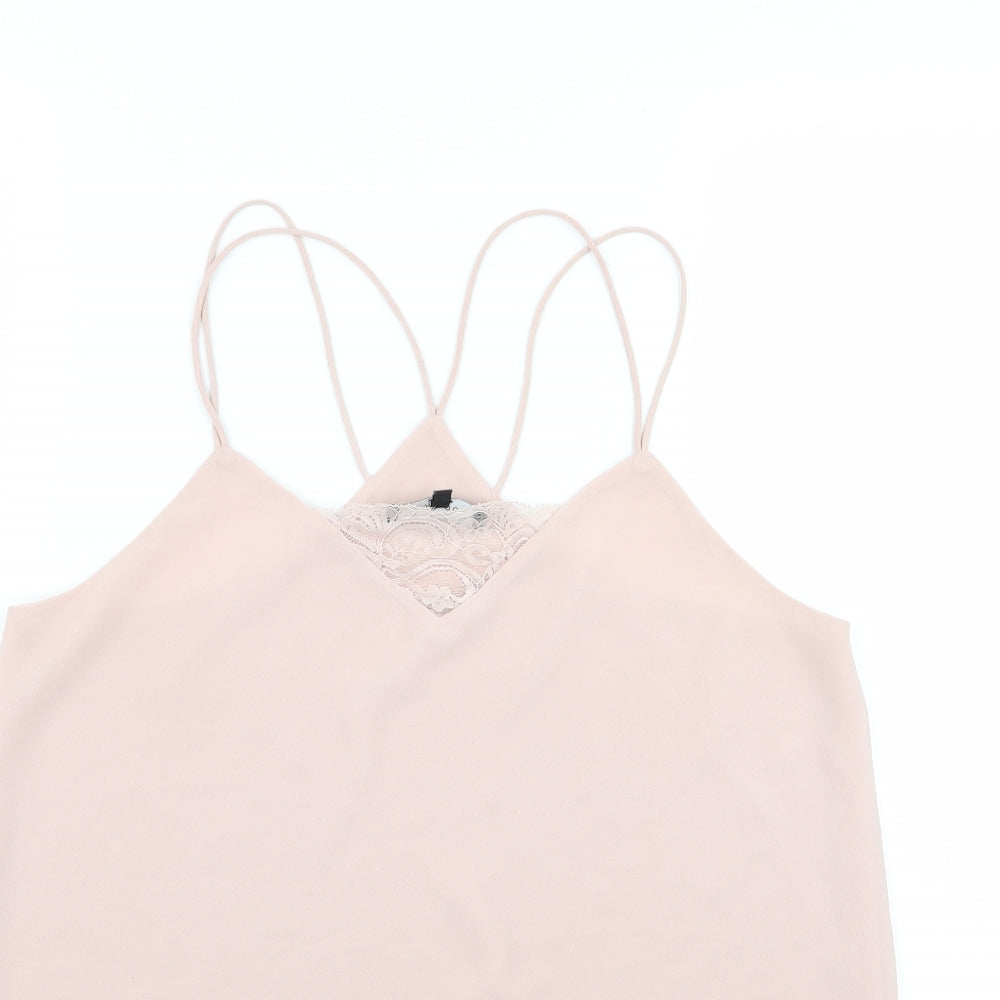 New Look Womens Pink   Basic Tank Size 8
