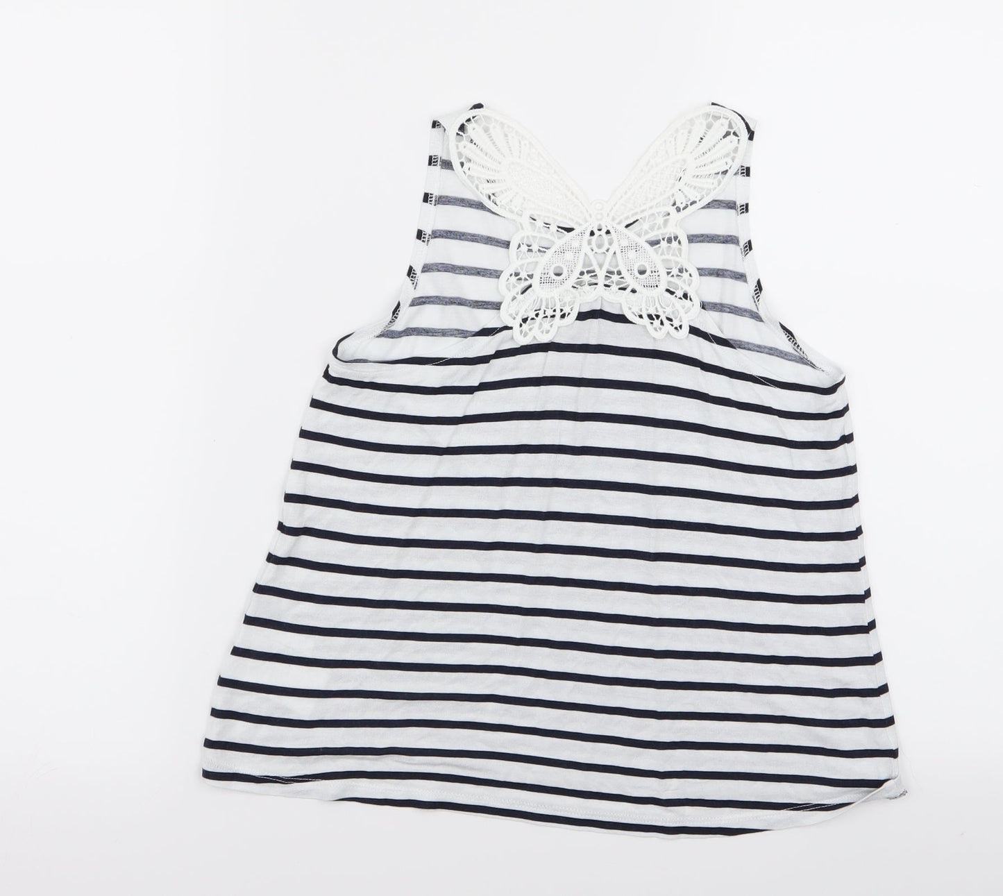 H&M Girls Multicoloured Striped  Basic Tank Size 9-10 Years