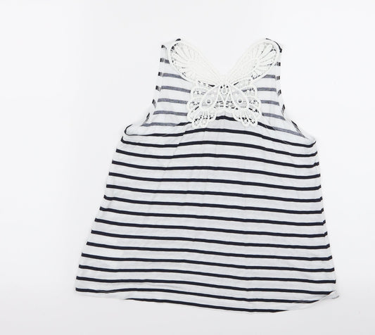 H&M Girls Multicoloured Striped  Basic Tank Size 9-10 Years