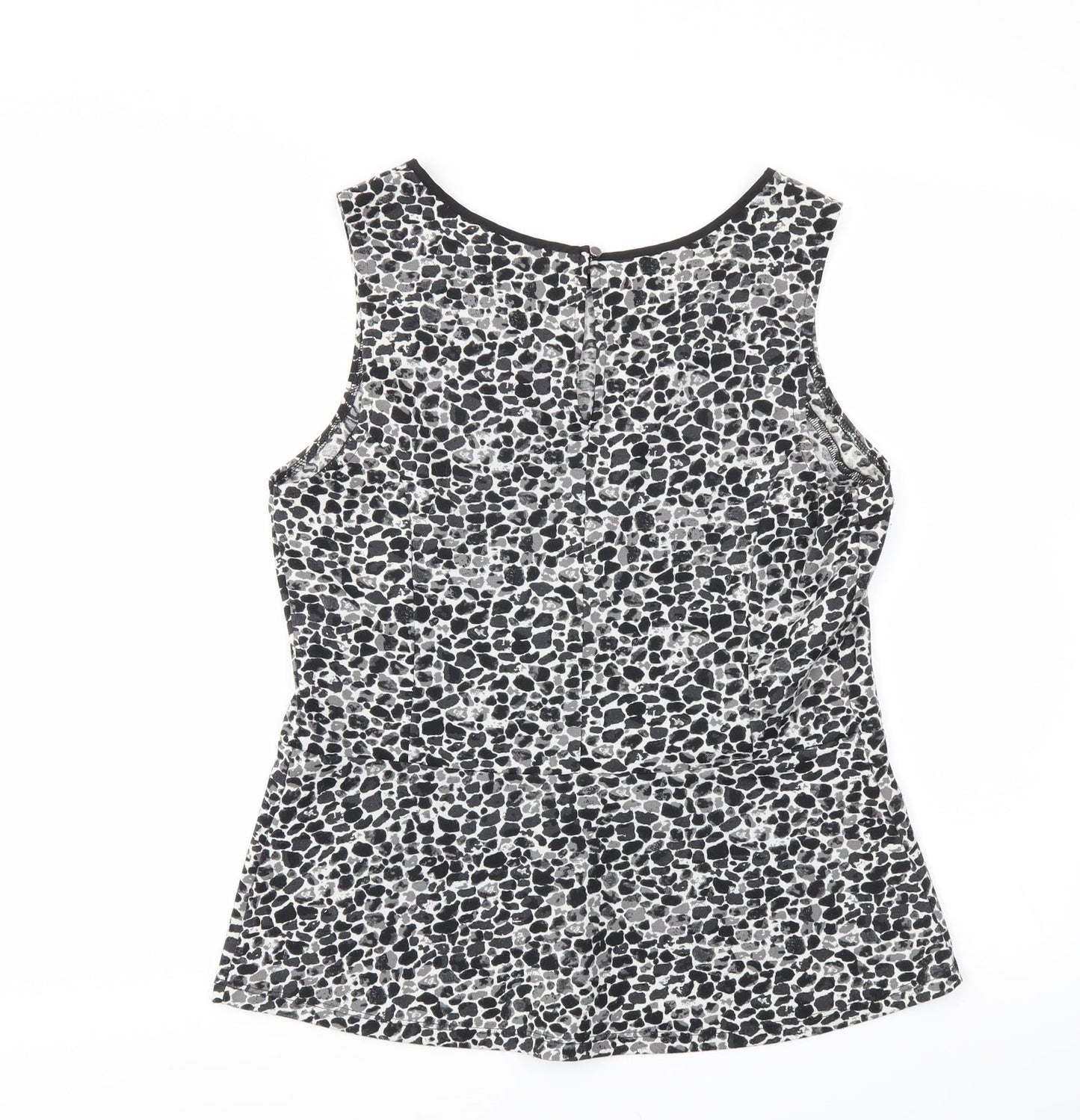 Oasis Womens Black Animal Print  Basic T-Shirt Size M