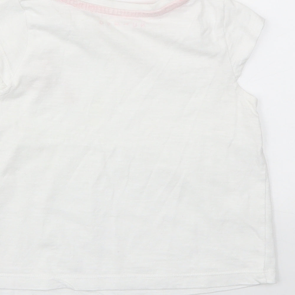 Nutmeg Girls White   Basic T-Shirt Size 12-18 Months