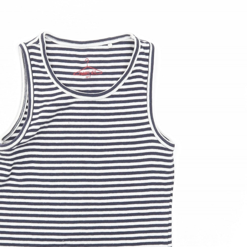 NEXT Girls Blue Striped  Basic T-Shirt Size 9 Years