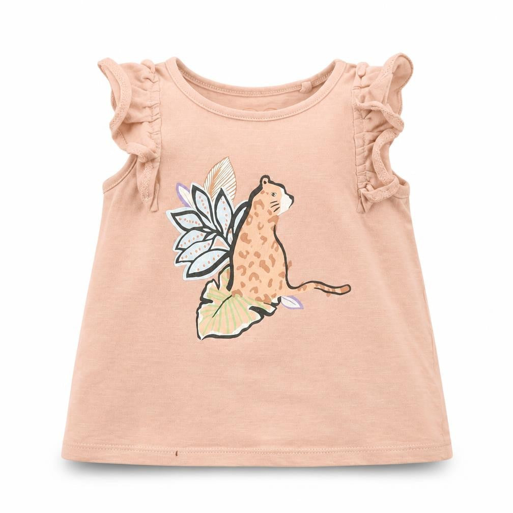 NEXT Girls Pink Animal Print  Basic T-Shirt Size 12-18 Months