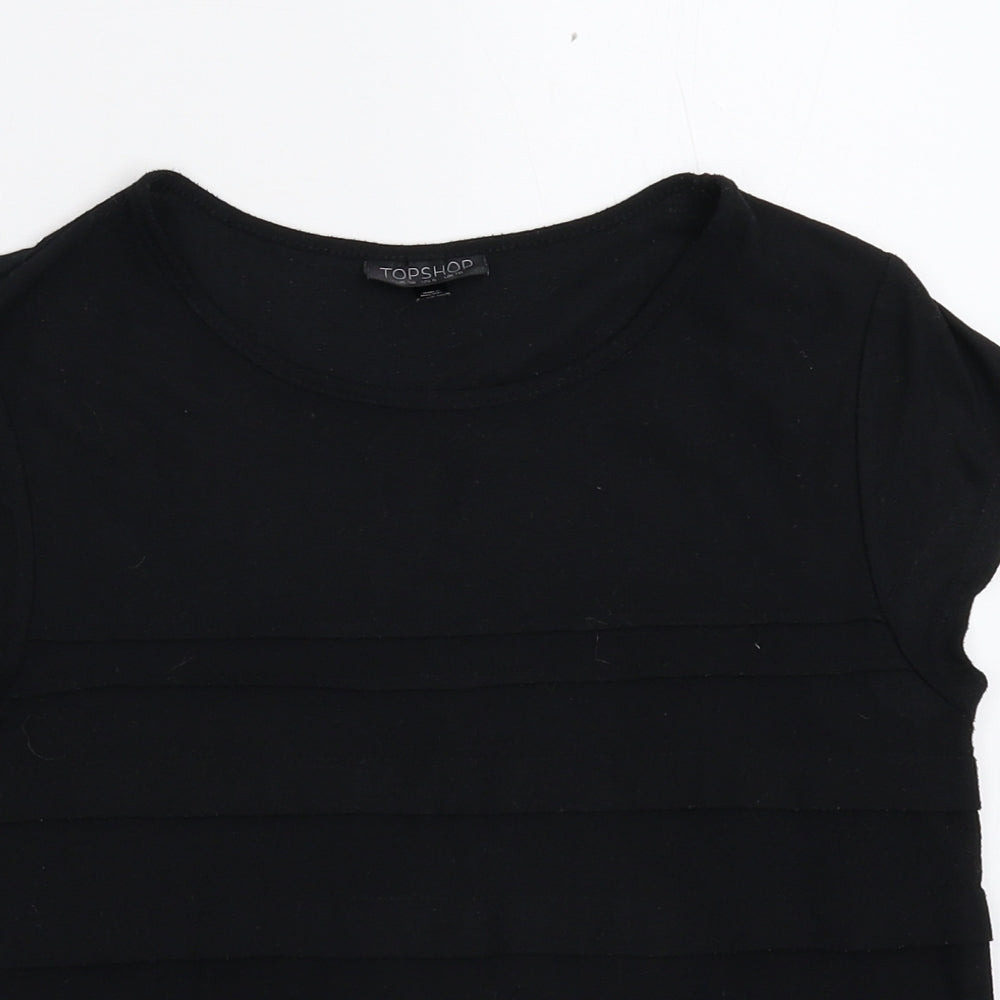 Topshop Womens Black   Basic T-Shirt Size 10