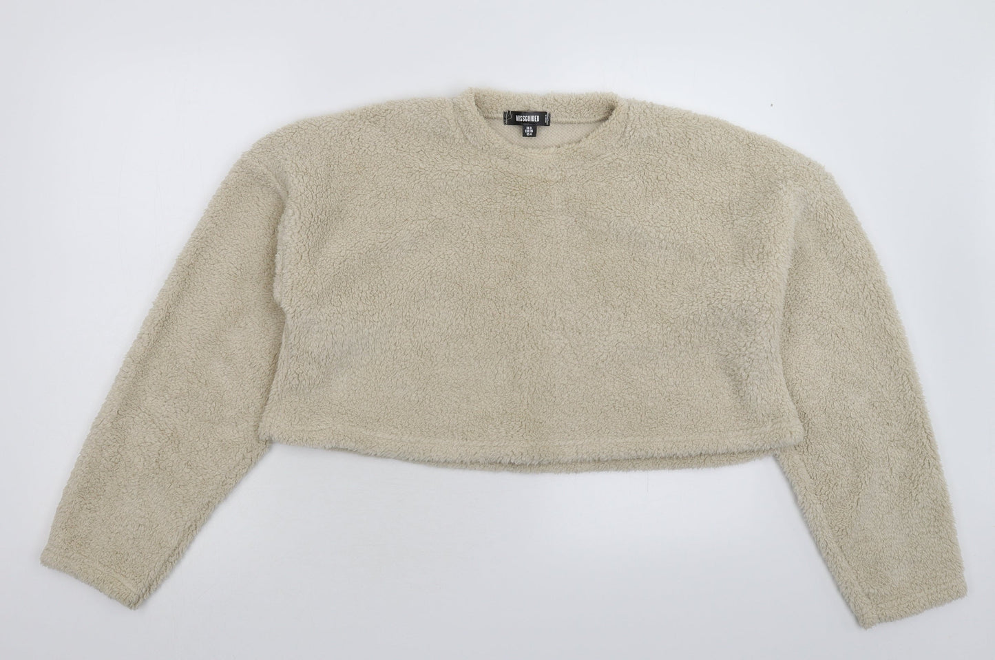 Missguided Womens Grey  Fleece Pullover Jumper Size 8  - Oversized