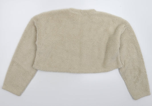 Missguided Womens Grey  Fleece Pullover Jumper Size 8  - Oversized