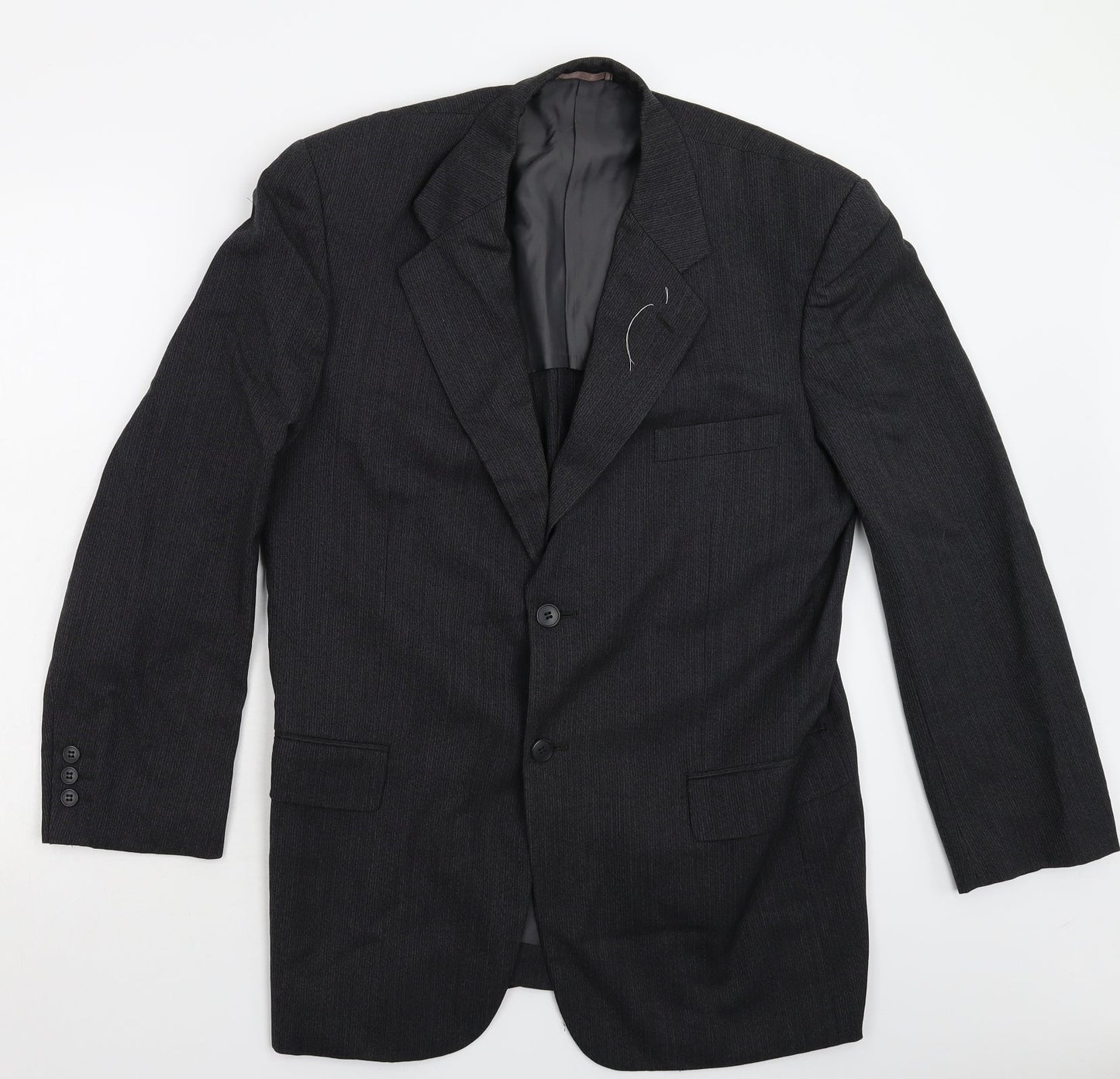 Olinto Costa Mens Black Striped  Jacket Suit Jacket Size 40