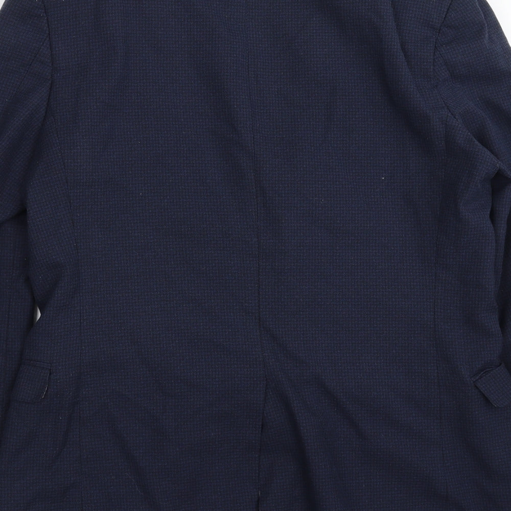 Red Herring Mens Blue Check  Jacket Suit Jacket Size 36