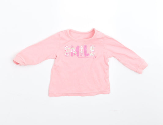 Dylan George Girls Pink   Basic T-Shirt Size 6-9 Months  - smile