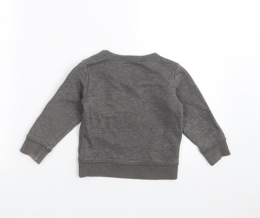H&M Boys Grey   Pullover Jumper Size 18-24 Months  - what up bro!