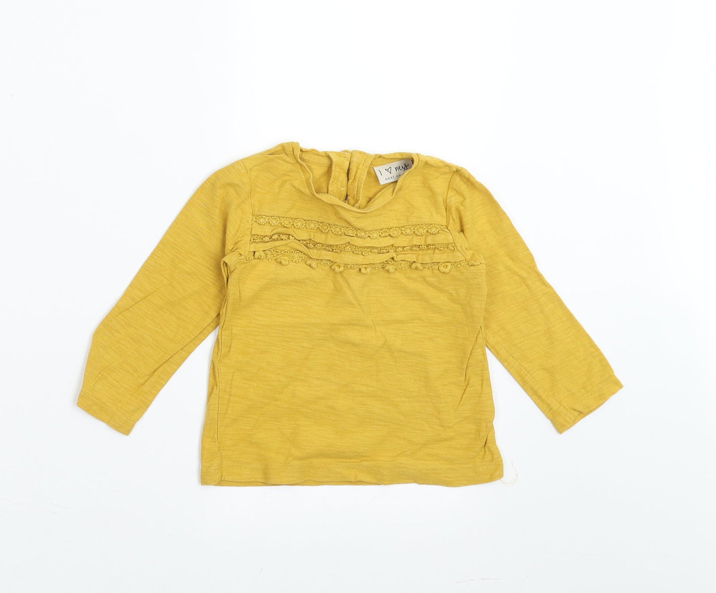 NEXT Girls Yellow   Basic T-Shirt Size 9-12 Months