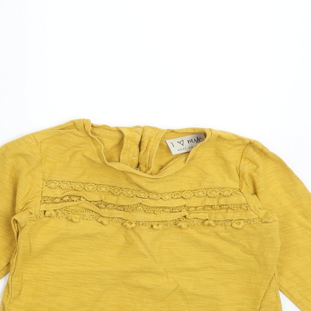 NEXT Girls Yellow   Basic T-Shirt Size 9-12 Months