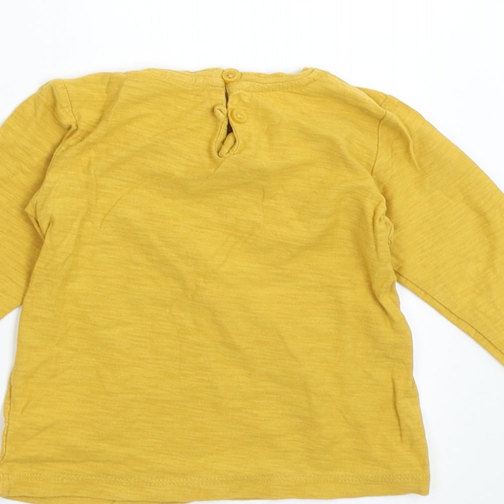 NEXT Girls Yellow   Basic T-Shirt Size 9-12 Months