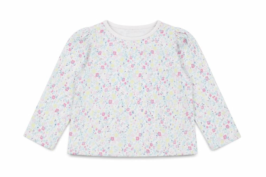 Sainsburys  Girls Green Floral  Basic T-Shirt Size 9-12 Months