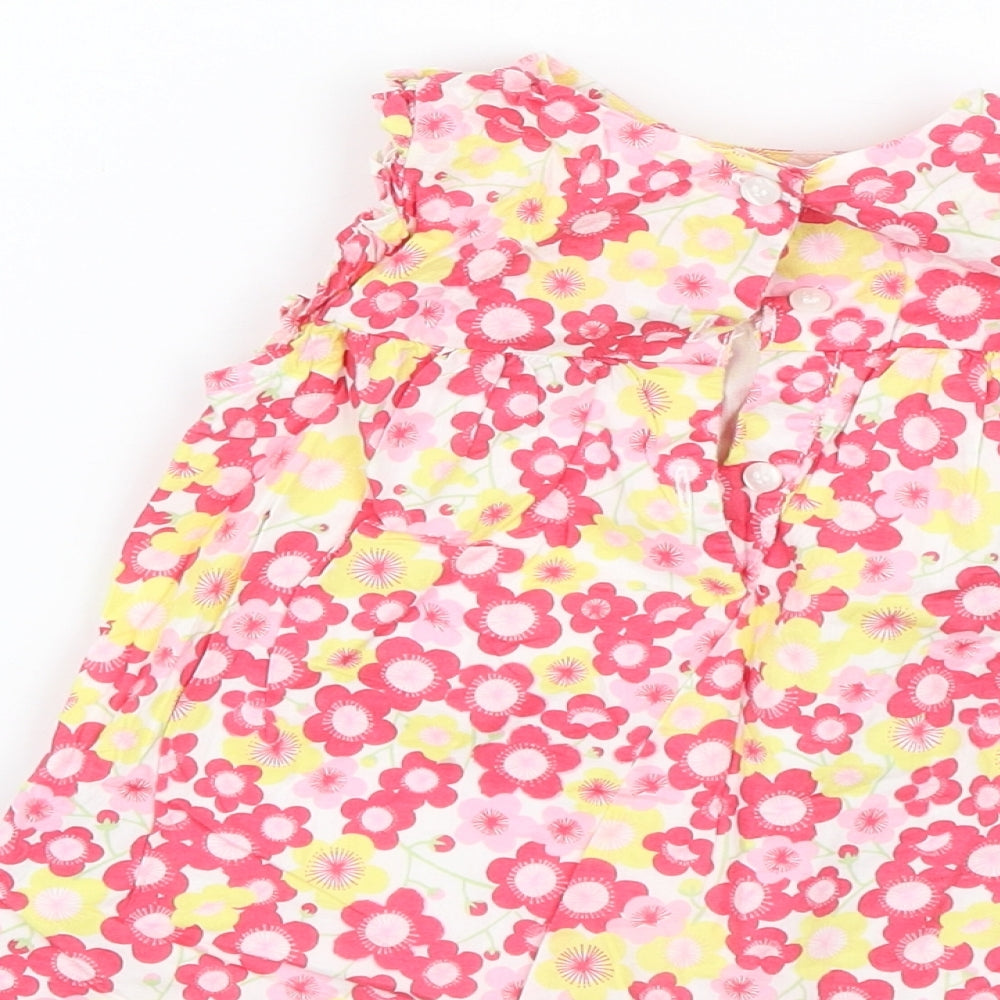 Mother and Child Girls Pink Floral  Tank Dress  Size 18-24 Months