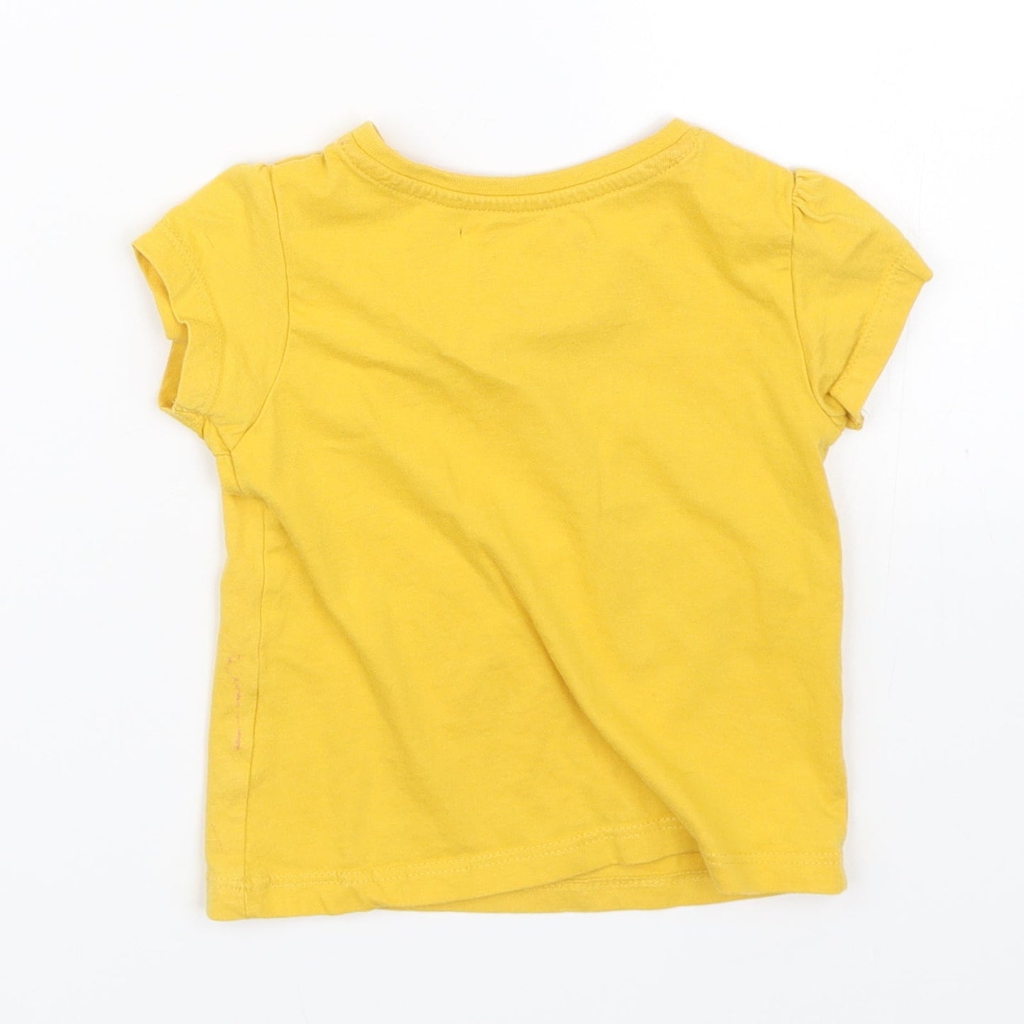 Primark Girls Yellow   Basic T-Shirt Size 6-9 Months