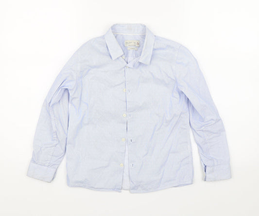 Zara boys Boys Blue Polka Dot  Basic Button-Up Size 8 Years