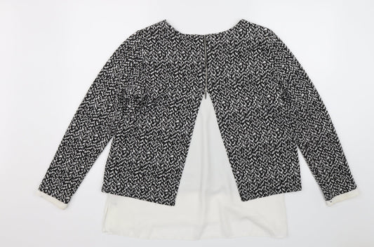 Wallis Womens Black Geometric  Basic Blouse Size 14