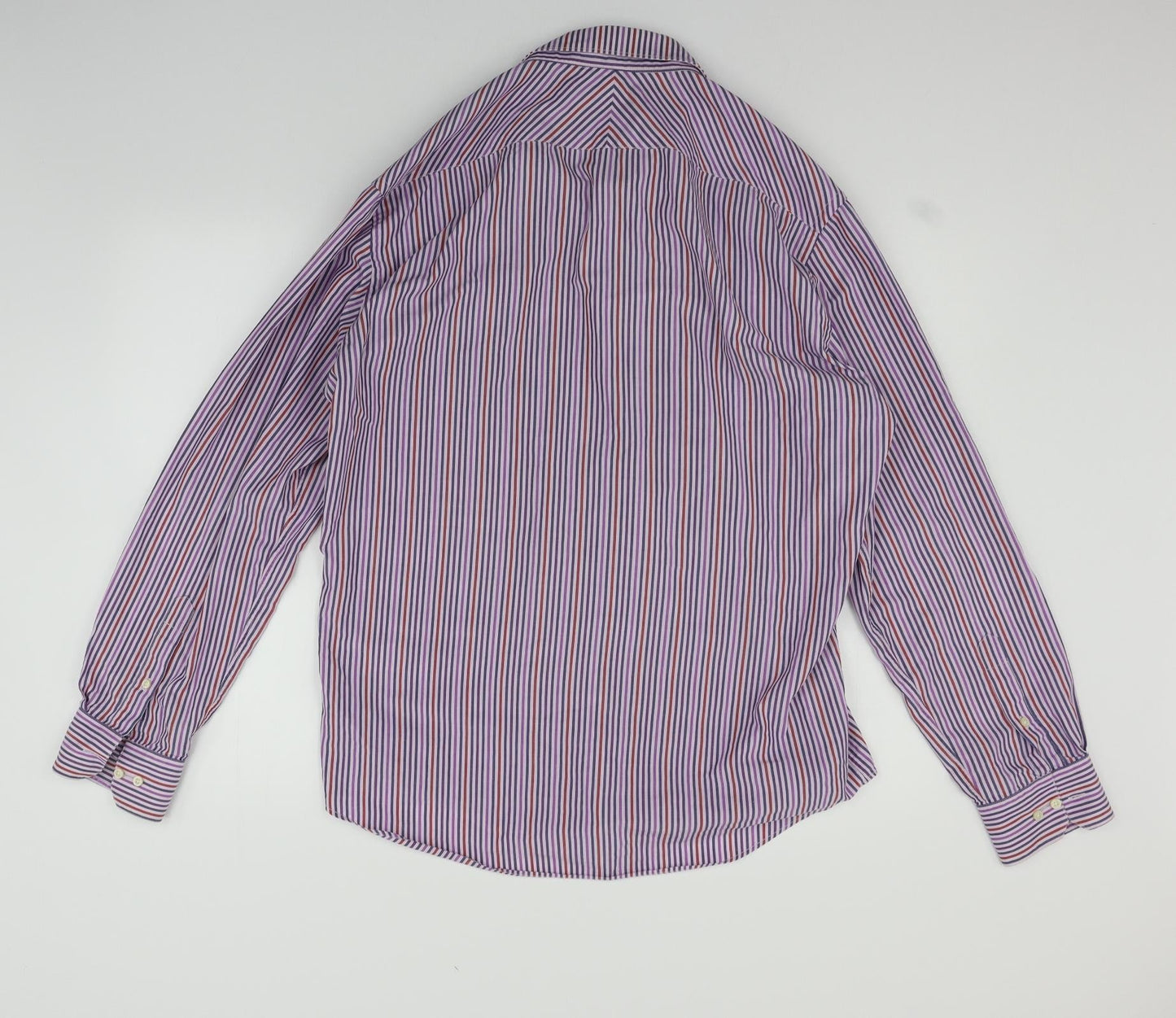 Moto Mens Purple Striped   Button-Up Size L