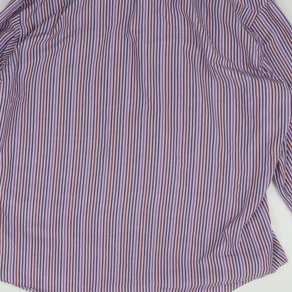 Moto Mens Purple Striped   Button-Up Size L