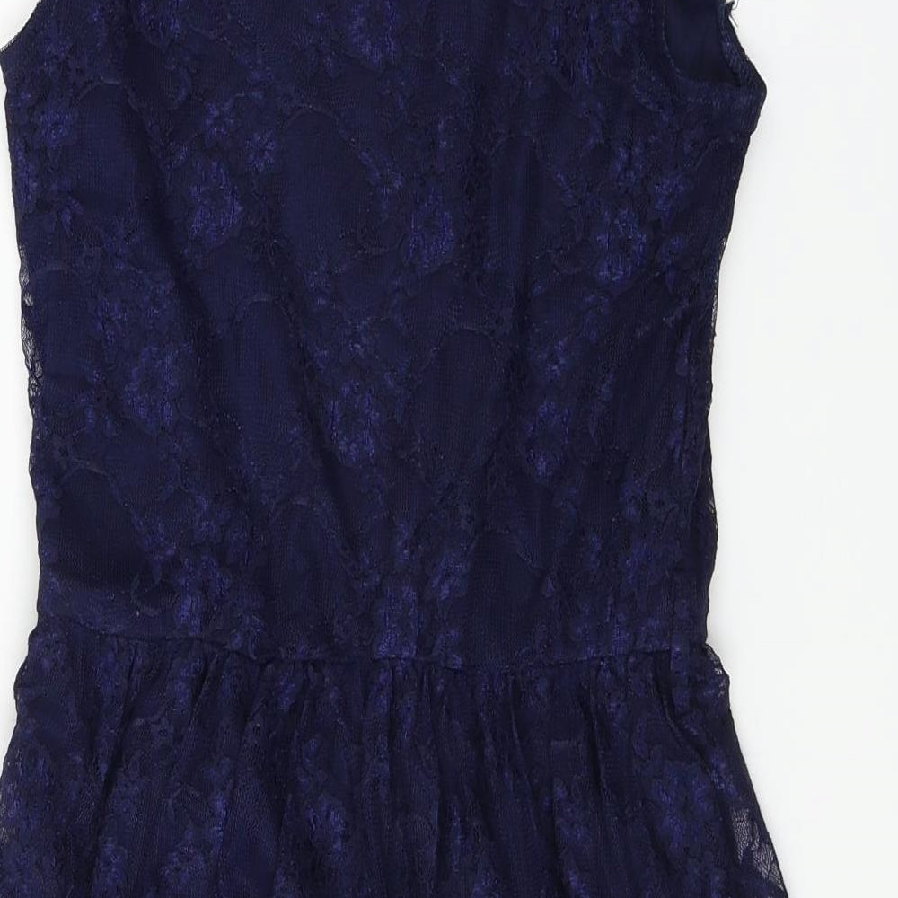 Club L  Womens Black Floral  A-Line  Size L