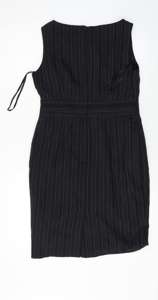 South Womens Black Striped  A-Line  Size 12