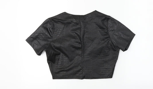 LY Womens Black   Cropped T-Shirt Size 10