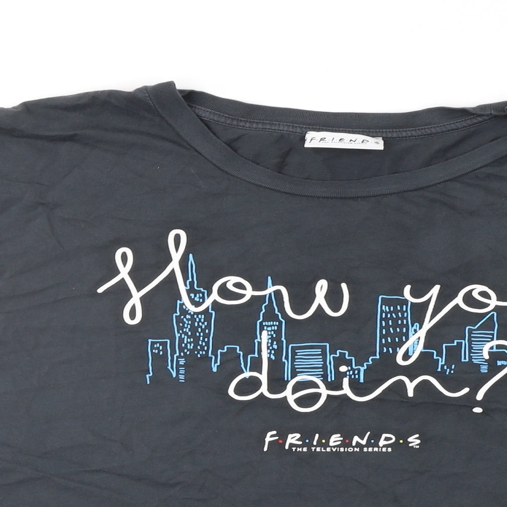 Friends Womens Grey   Cropped T-Shirt Size 20