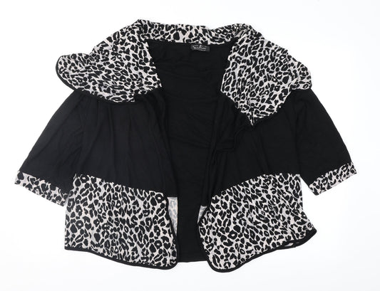 Ecaline Womens Black Animal Print  Basic Blouse Size M