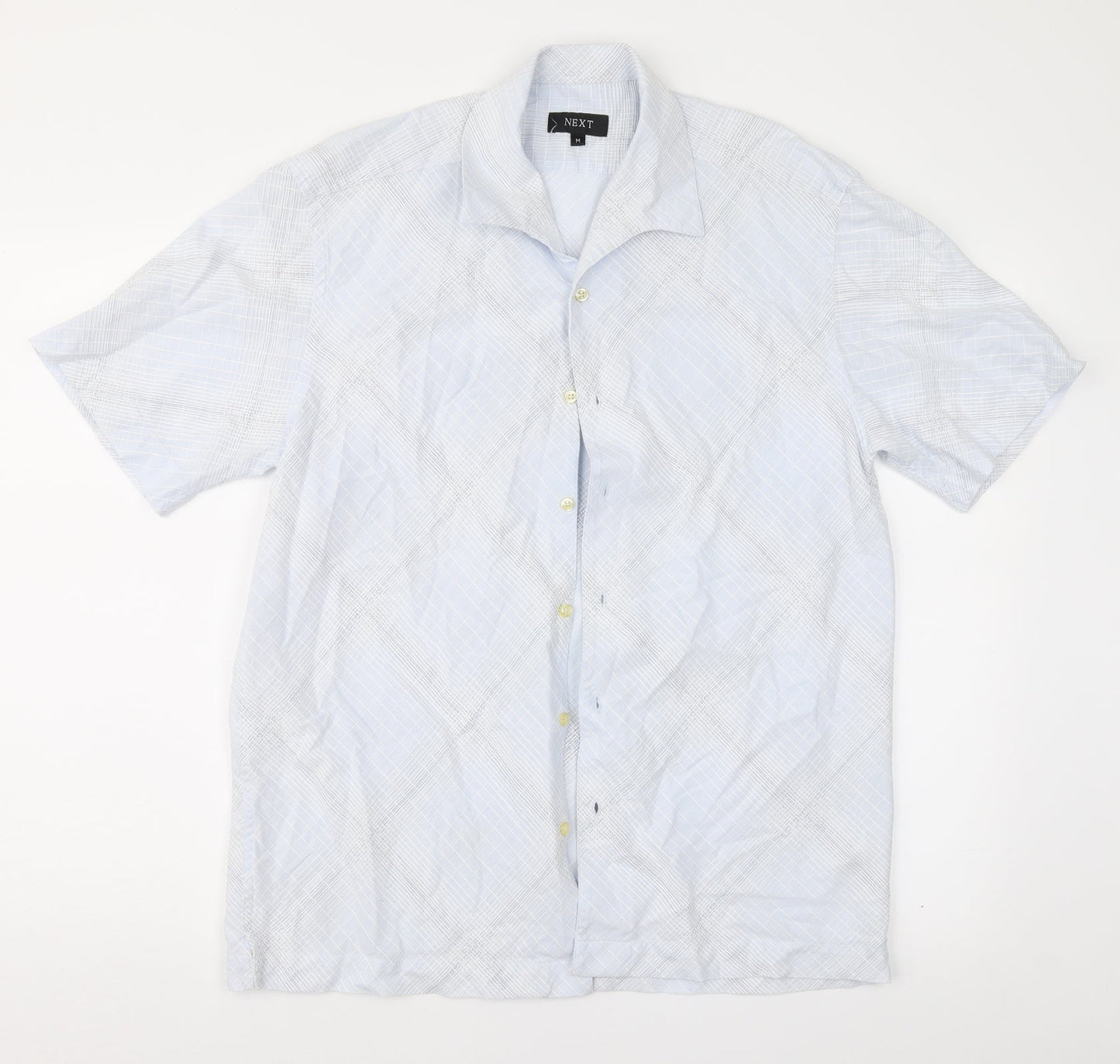 NEXT Mens Blue Geometric   Button-Up Size M