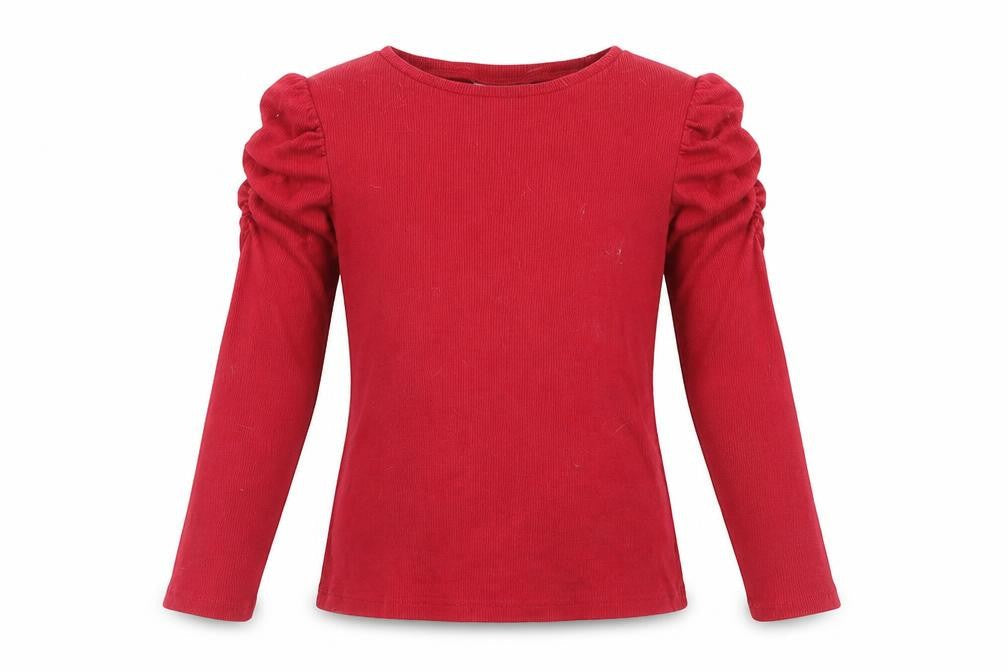 Front view of I Love girls’ wear girls red basic t-shirt, size 8, years