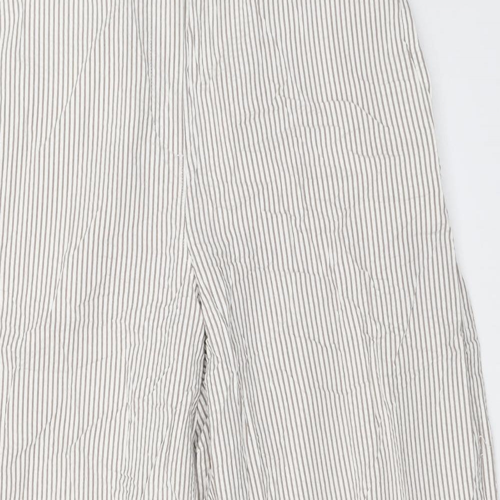 Marks and Spencer Womens Ivory Striped  Trousers  Size 12 L25.5 in