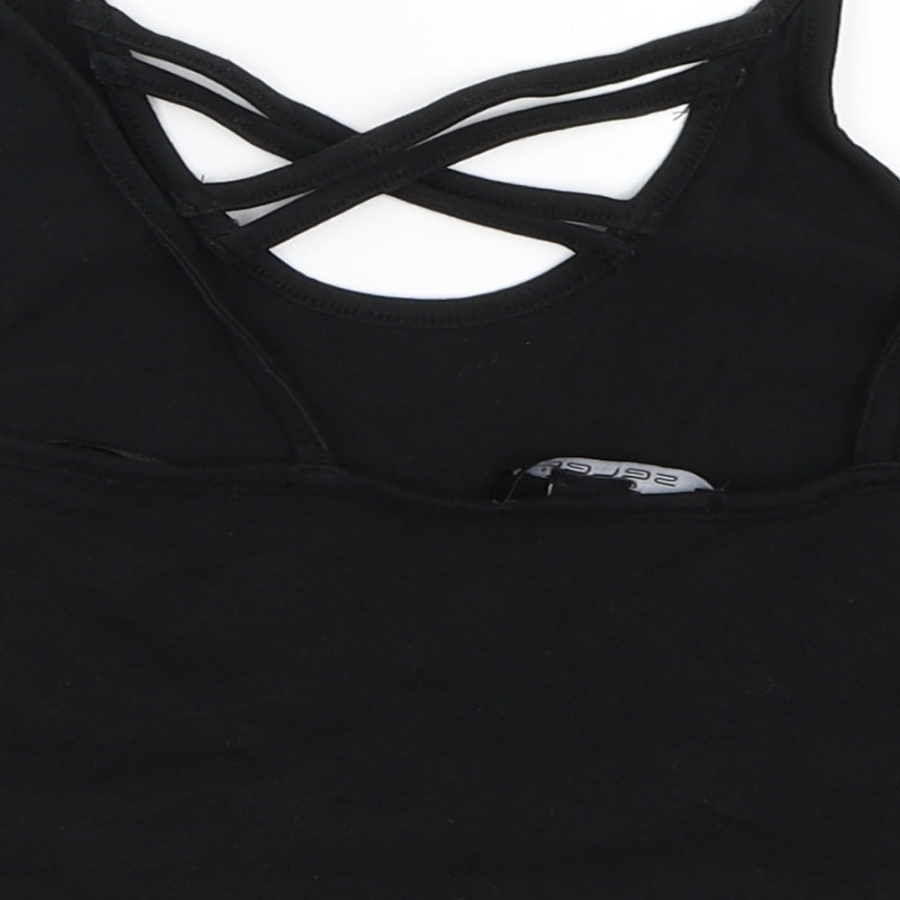 Select Womens Black   Cropped Tank Size 8