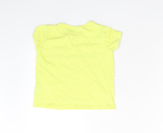 Primark Girls Yellow   Basic T-Shirt Size 4-5 Years