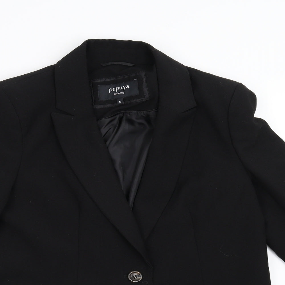 Papaya Womens Black   Jacket Blazer Size 12