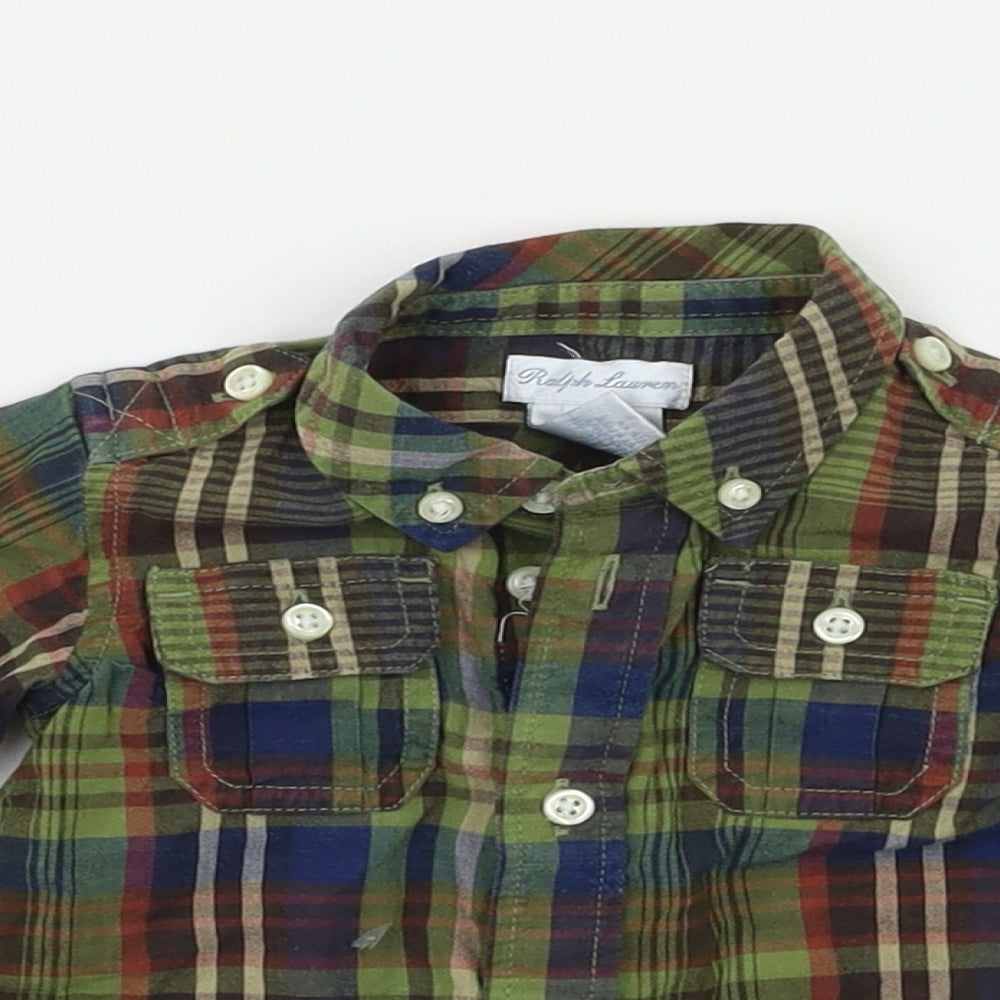 Polo Ralph Lauren Baby Green Check  Basic Button-Up Size 6-9 Months