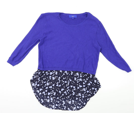 NEXT Womens Blue Geometric  Basic Blouse Size 12